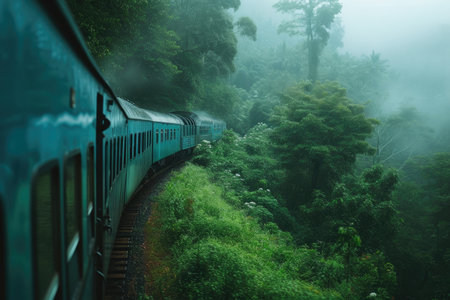 Misty Rails: Rainy Day Journey in Sri Lankaの素材