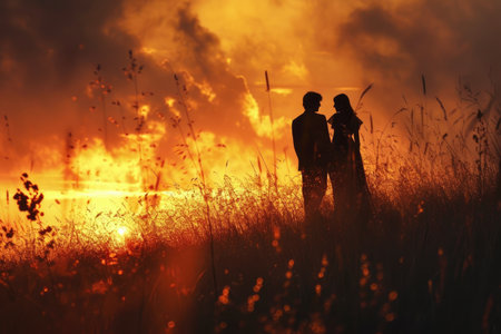 Graceful Silhouettes: A Symphony of Light and Darkの素材