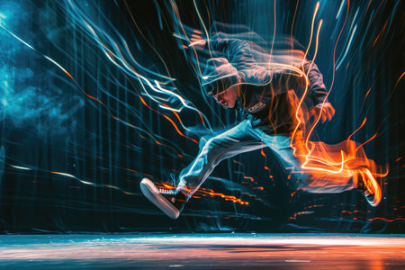 Dancing in Neon: Breakdancer's Urban Spinの素材