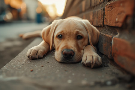 Innocence Unleashed: Lazy Afternoon with a Labradorの素材