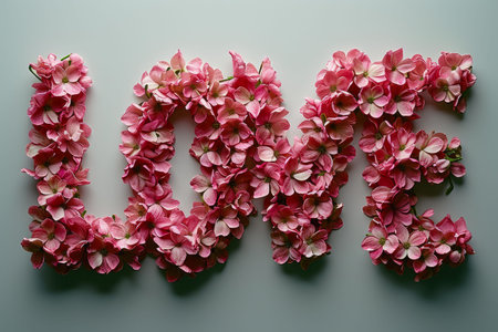 Whispers of Love: Pink Floral Lettersの素材
