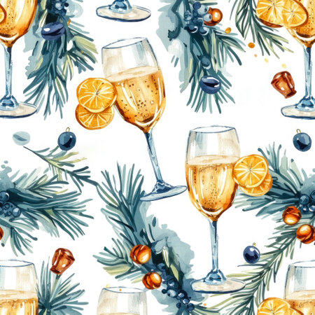 Champagne Dreams: Festive Pattern for New Year's Celebrationsの素材