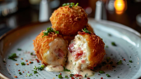 Delicious Bechamel and Ham Croquettes Presentationの素材
