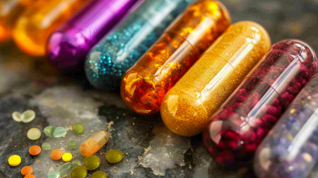 Color Burst: Macro View of Herbal Vitaminsの素材