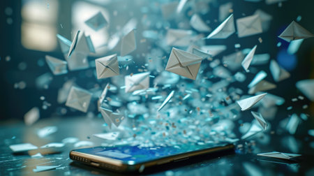 Inundated Interface: Envelopes Engulf Smartphone Displayの素材