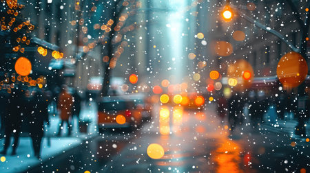 Holiday Bokeh: New York City Snowfallの素材