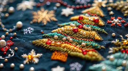 Seasonal Needlework: Christmas Treesの素材