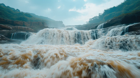 Crystal Clear Falls in Pristine Landscapeの素材