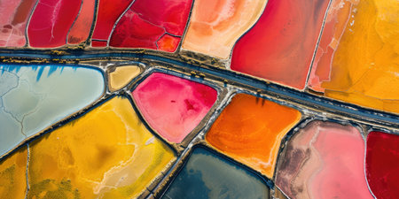 Aerial Landscape of Multi-Hued Salt Marshesの素材