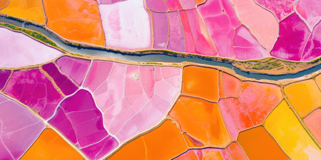 Vibrant Aerial View of Salt Lake Miragesの素材