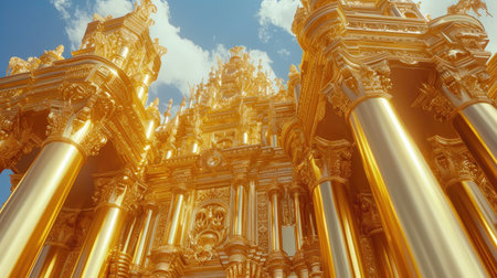 Regal Gold Castle with Ornate Pillarsの素材