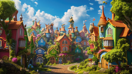 Fairytale Wonderland: Vibrant Streets and Enchanted Architectureの素材