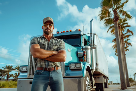 Trucker's Fitness Regimen: Outdoor Workout Sessionの素材