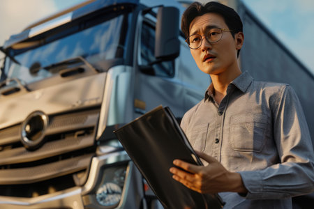 Manager Writing Offer in Road Transport Company Settingの素材