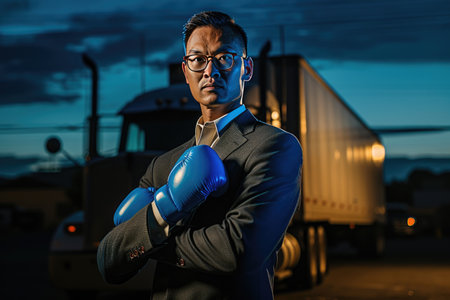 Corporate Athlete: Suit and Boxing Glovesの素材