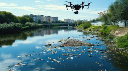 Advanced River Restoration: Robotic Drones at Workの素材