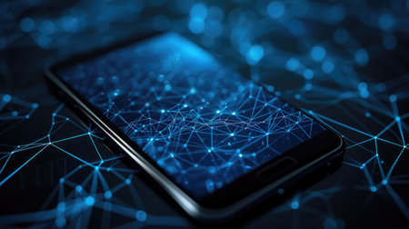 Modern smartphone showing unified communications appの素材