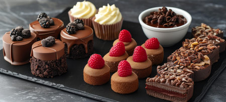 Divine Dessert Display: Exquisite Flavors Awaitの素材