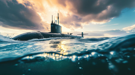 Advanced Submarine Surfacing Under Cloudy Skiesの素材