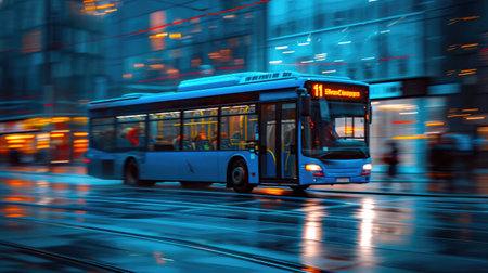 Sunny Day Urban Transport in Motionの素材