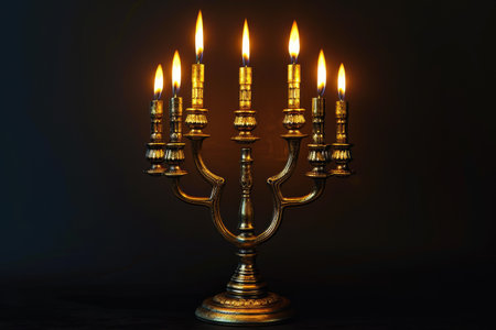 Luxurious Gold Menorah Silhouetteの素材