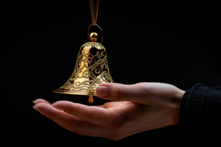 Luxurious Gold Bell for Holiday Celebrationsの素材