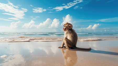 Meditative Monkey Beach Sceneの素材
