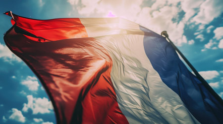 Background with French Flag Focusの素材