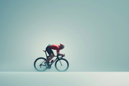 Cyclist Speeding Along a Minimalist Backdropの素材