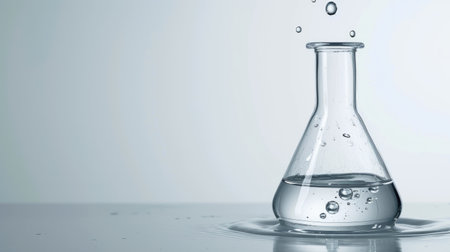 Close-Up of Water Drop Impacting Flaskの素材