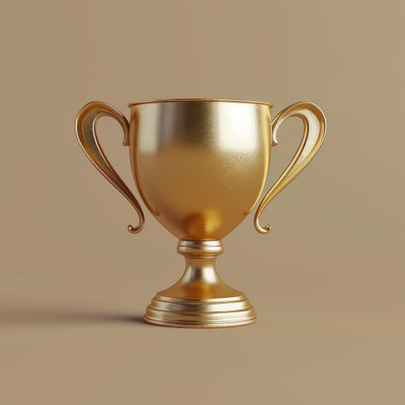 Toy Trophy with Gold Finish, Floating Renderの素材