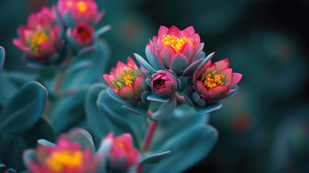 Rhodiola Rosea in Frosty Grays: A Close-Up Studyの素材