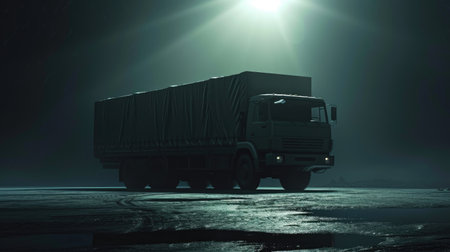 Truck Featured in a Dark, Mystical Environmentの素材