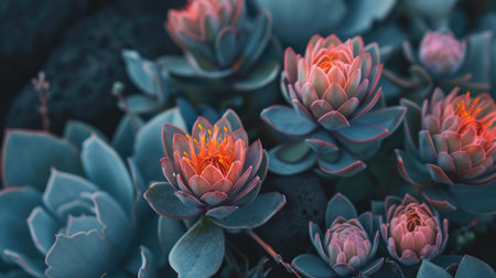 Medicinal Rhodiola Rosea Plant Close-Upの素材