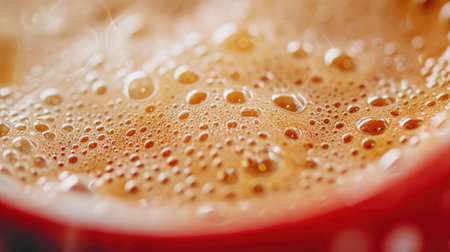 Rich Cappuccino Foam with Cocoa Powder Close-Upの素材