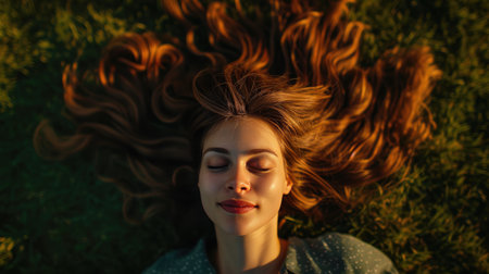 Chaotic Hair Patterns in Sunset Lightの素材