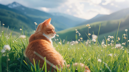 Peaceful Spring Scene in Mountainous Regionの素材