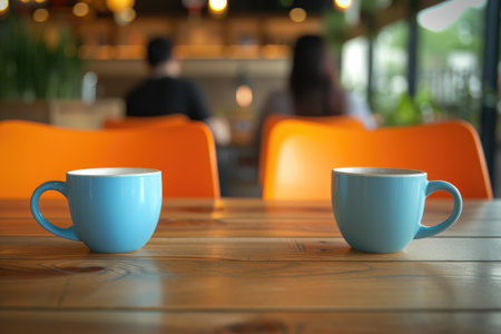 Professional Business Meeting with Coffee Cups on the Tableの素材