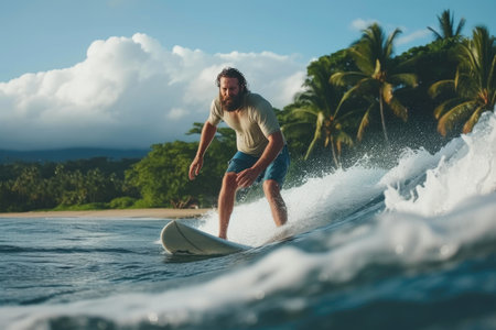 Dramatic Surfing Moment on a Grandiose Waveの素材