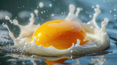 Fresh Egg Opening, Yolk and White Drippingの素材