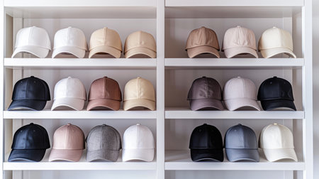 Refined Children's Baseball Caps in Elegant Studio Arrangementの素材