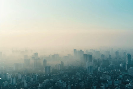 Hazy Skyline with Limited Daylight Visibilityの素材