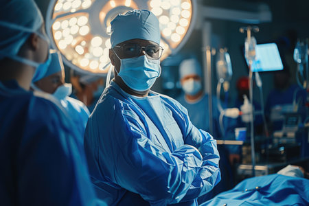 Expert Surgeon in Action with Advanced Medical Technologyの素材