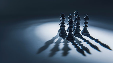 Strategic Crown Shape with Chess Pawns, Subtle Lighting and Finance Vibesの素材