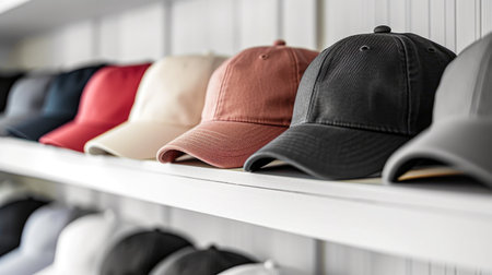 Showcase of Upscale Children's Baseball Caps in Studioの素材