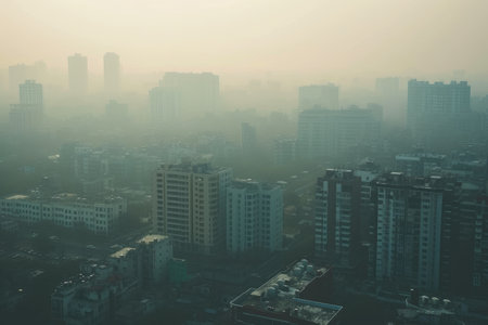Urban Landscape with Limited Visibility Under Daylight Hazeの素材