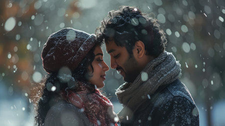 Winter Separation: Desi Couple in Tearsの素材