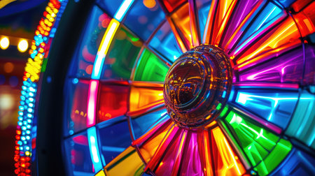 Glowing Wheel of Fortune with Flashing Lightsの素材