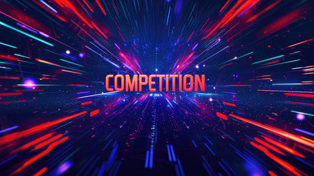 Hacker Style Glitch: COMPETITION Title Design on Dark Canvasの素材