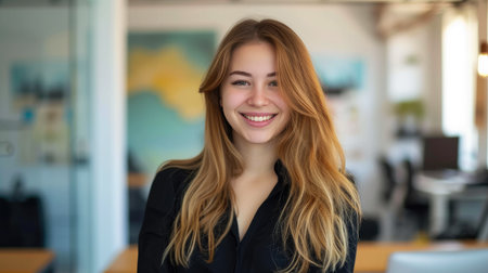 Confident Smiling Female Executive in Officeの素材